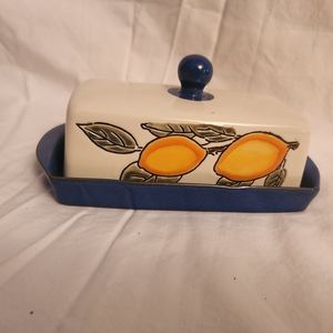 NWT Lemon and Blue Butter Dish